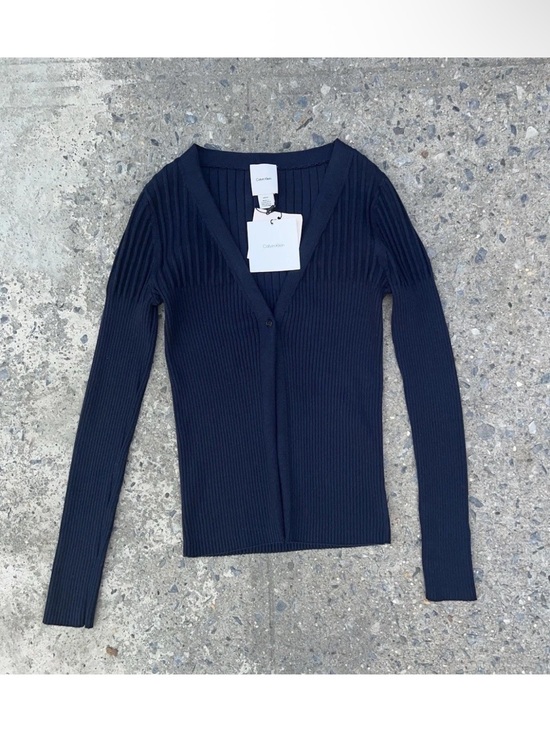 Calvin Klein Sweaters - Calvin Klein LS Cardi W Tank Rib Set Sweater Dark Sapphire S|P SAMPLE Rare
